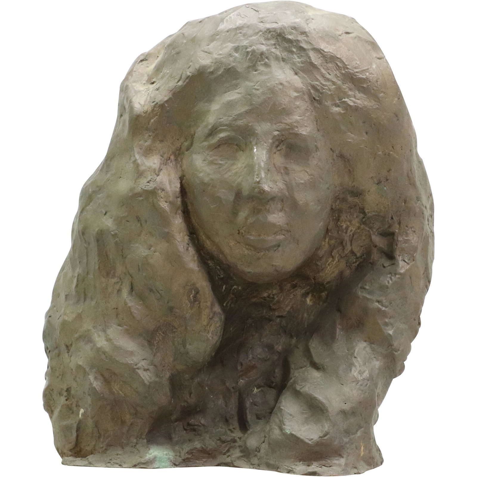 Vintage Clay Composition Head of a Woman Sculpture: Vintage Clay Composition Head of a Woman Sculpture. size: 12.75h 10.5w