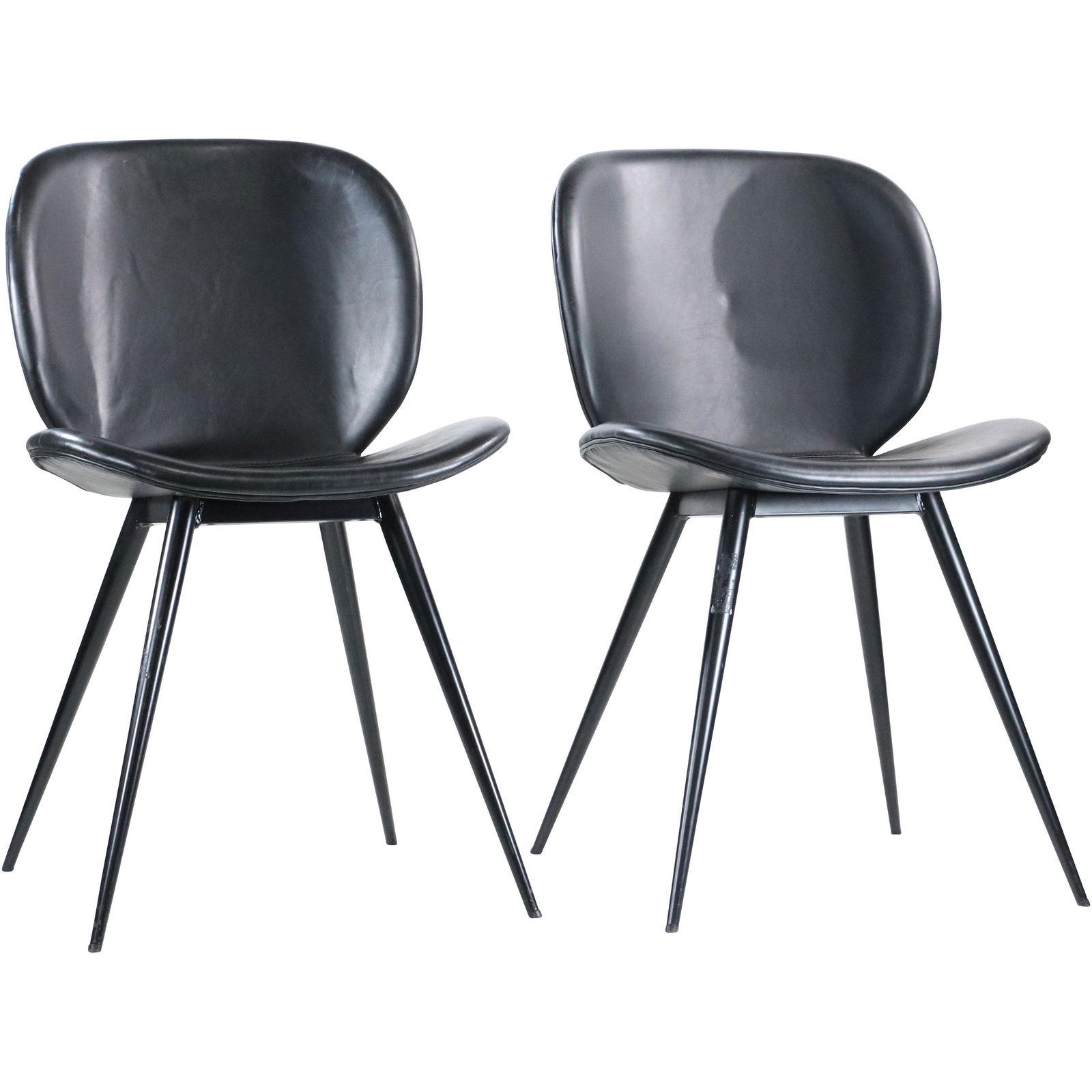 [2] Modern Design Black Leather Side Chairs (1 of 14)