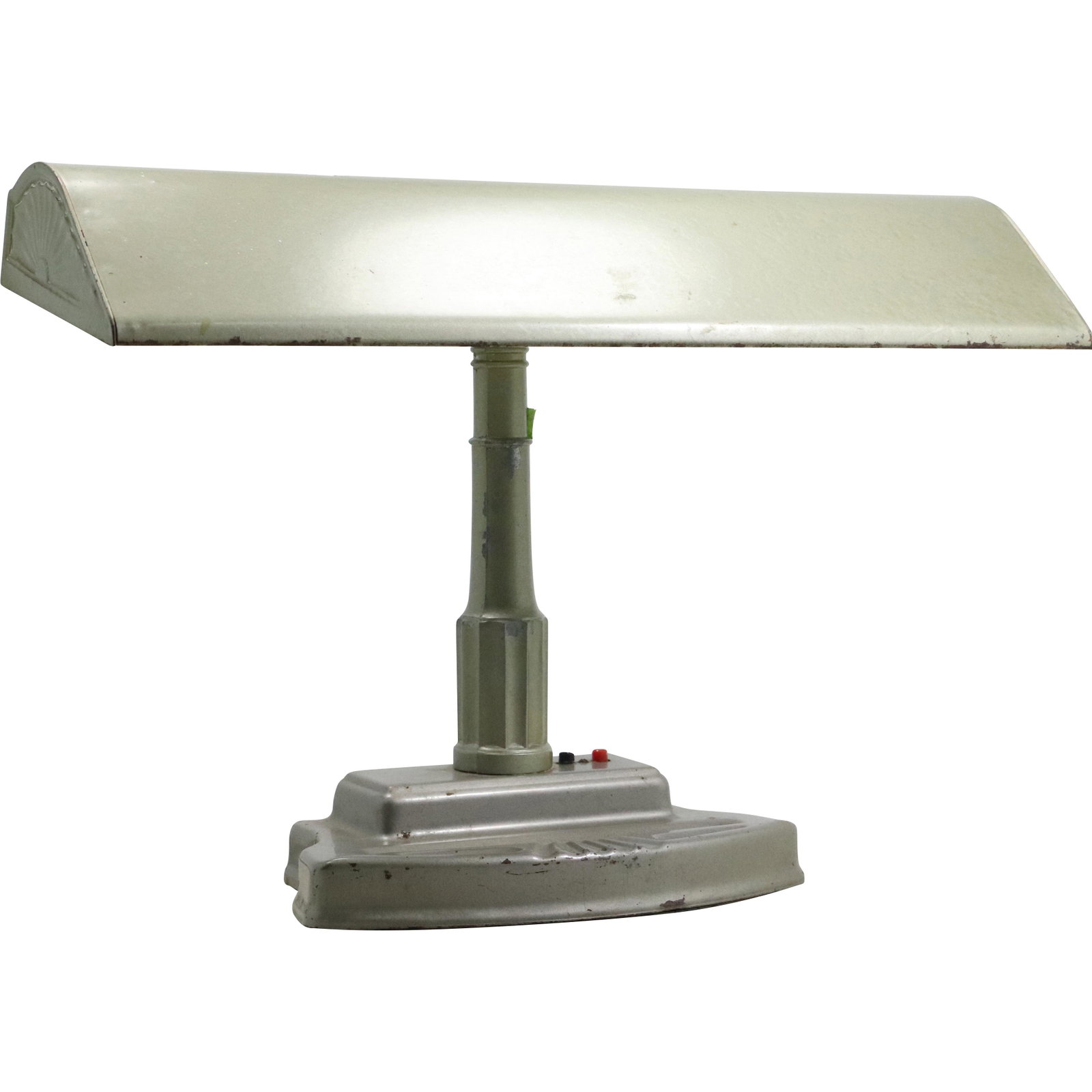 Mid-Century Modern Industrial Era Metal Banker's Desk Lamp: Mid-Century Modern Industrial Era Metal Banker's Desk Lamp. size: 13.75h 19.5w