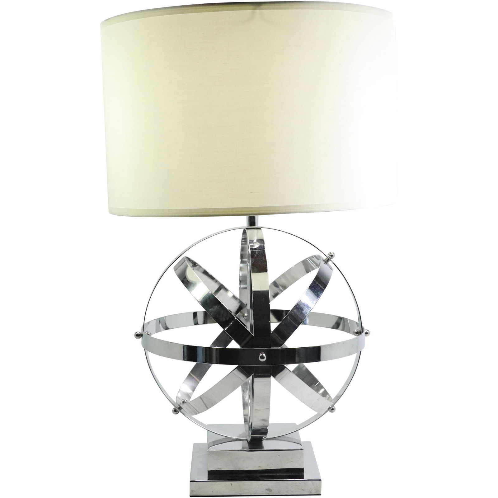 Modern Design Metal Chrome Orbital Sphere Table Lamp (1 of 11)