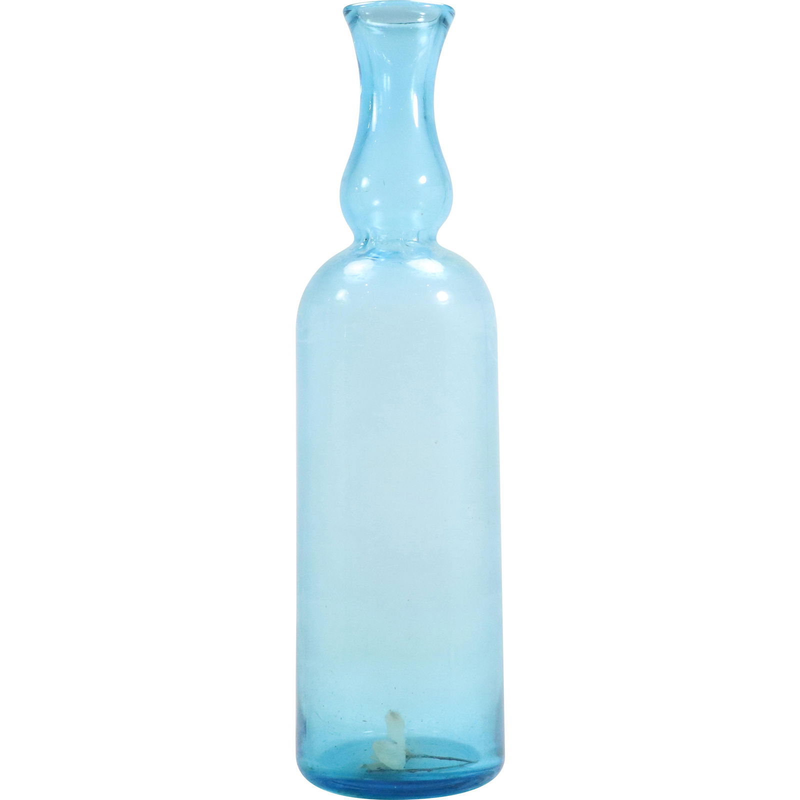 Mid-Century Modern Blue Glass Tall Bottle Vase 21.5 inches height (1 of 9)