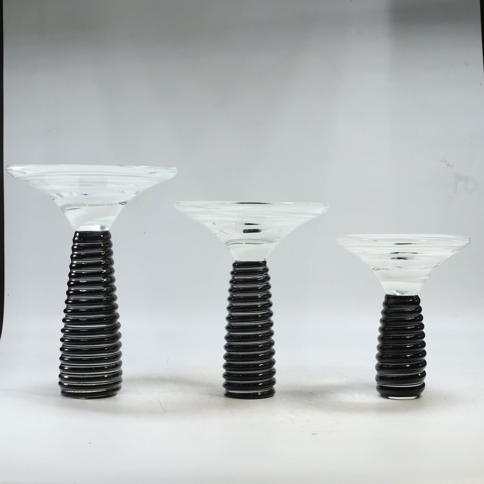 [3] Signed Nouvot, Mid-Century Modern Art Glass Pedestal Compotes (1 of 20)
