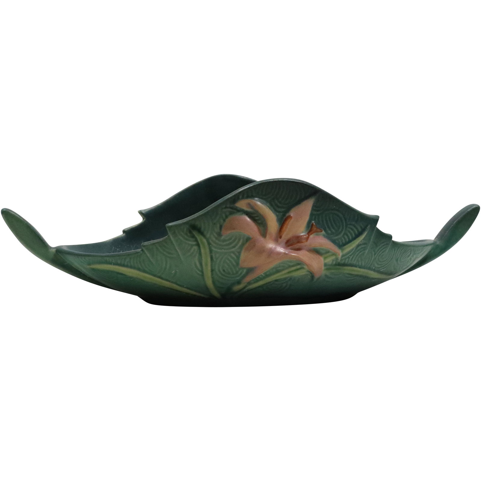 Vintage ROSEVILLE ART POTTERY 14.25 inches length Planter with Floral Pattern (1 of 7)