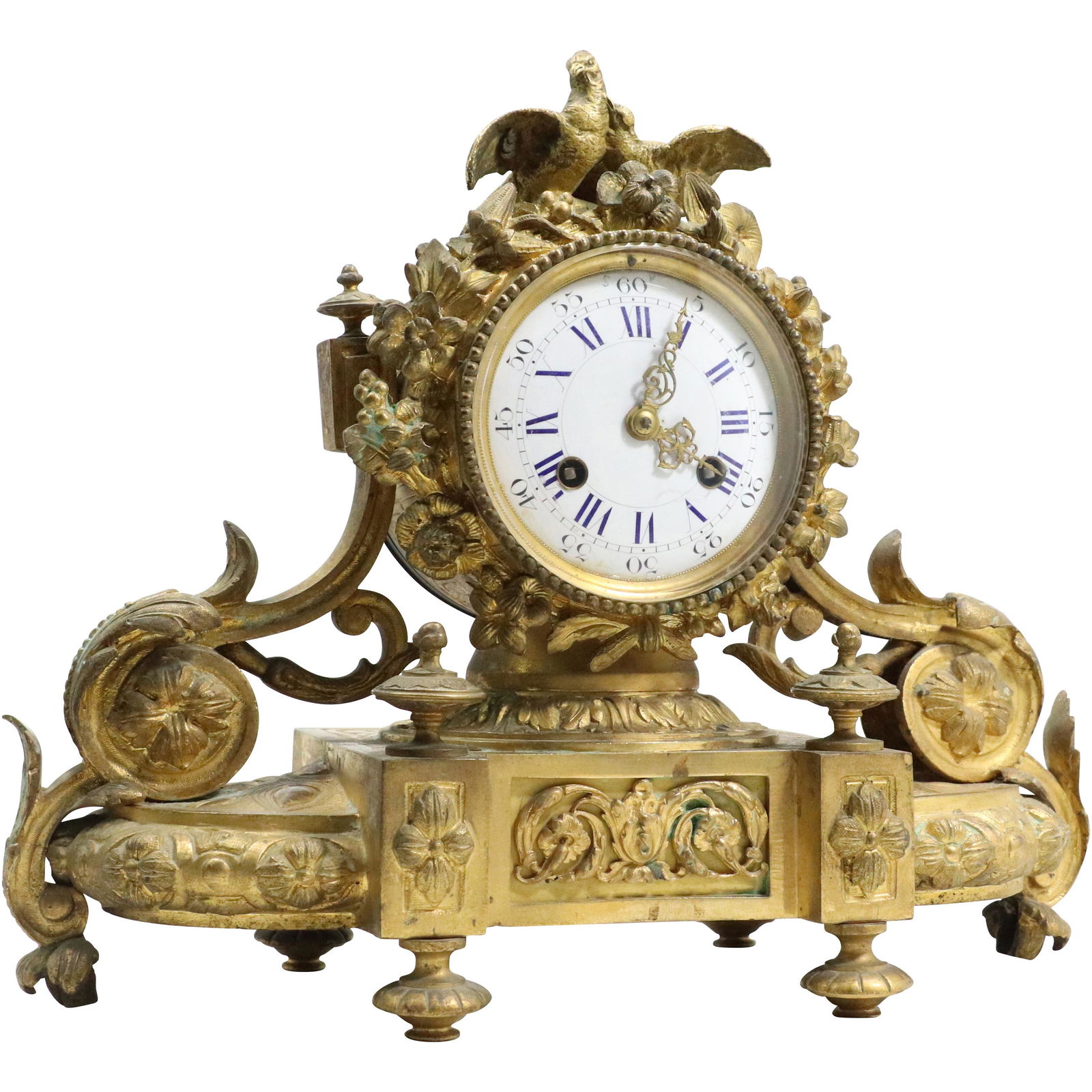 MILROY FRES. B.TES A Paris; FRENCH BRONZE ORNATE MANTLE CLOCK - Antique (1 of 17)