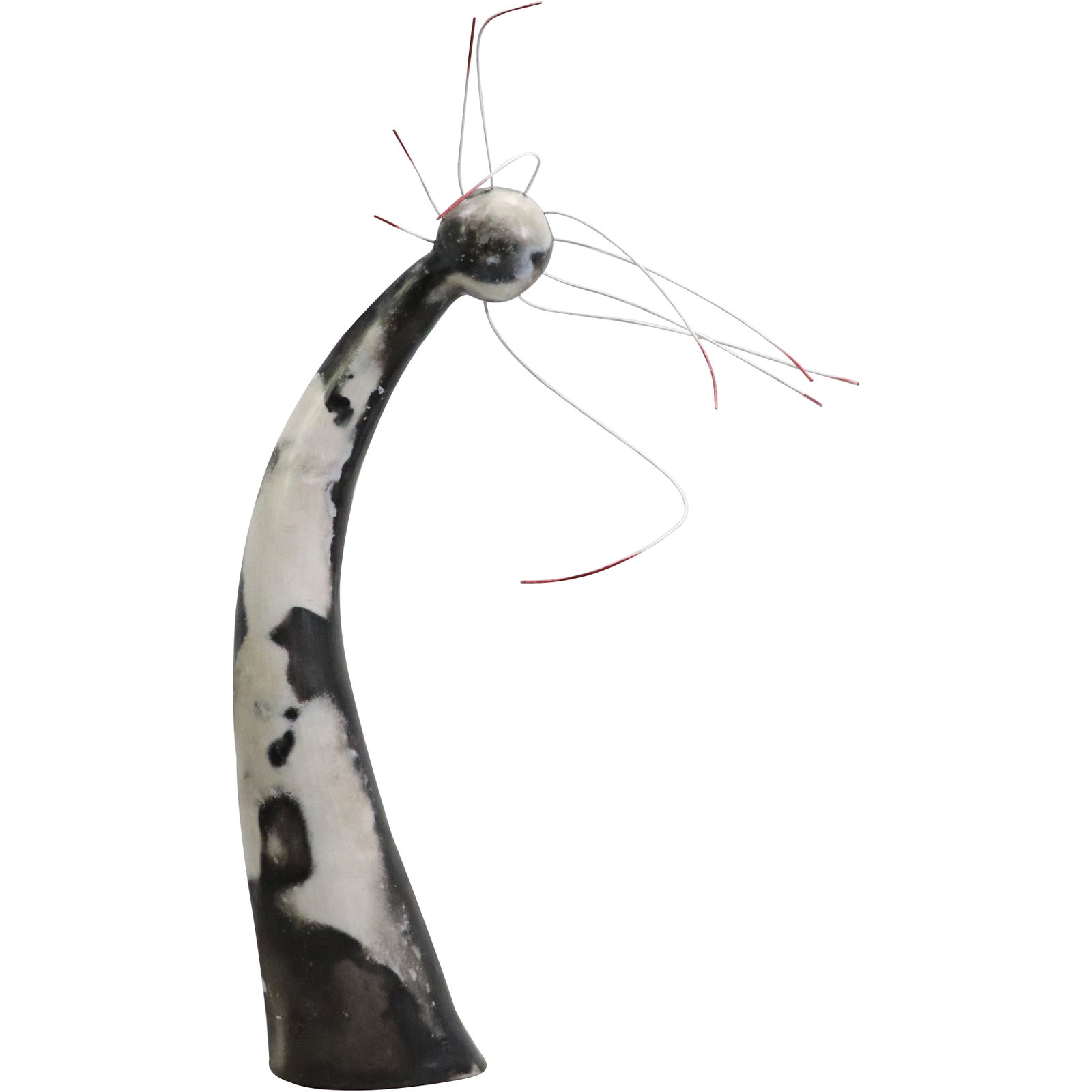 Unique Ceramic Modernism Curved Sculpture 23.5 inches height: Unique Ceramic Modernism Curved Sculpture size: 23.5h 15w