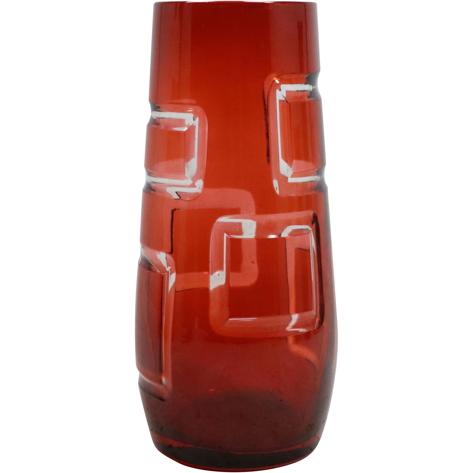Modern Design Italian Red Art Glass Vase Floating Squares (1 of 8)