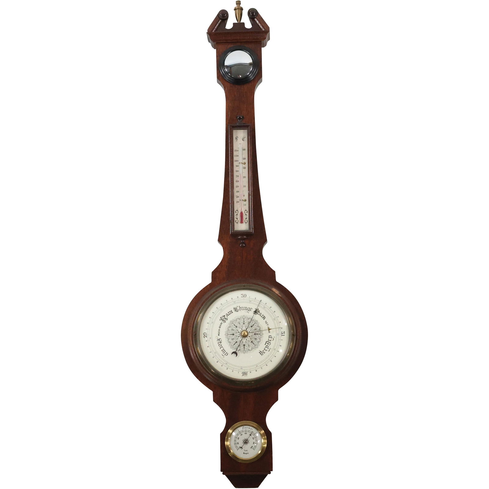 Vintage Walnut Case Barometer Wall Mount - Clean (1 of 16)