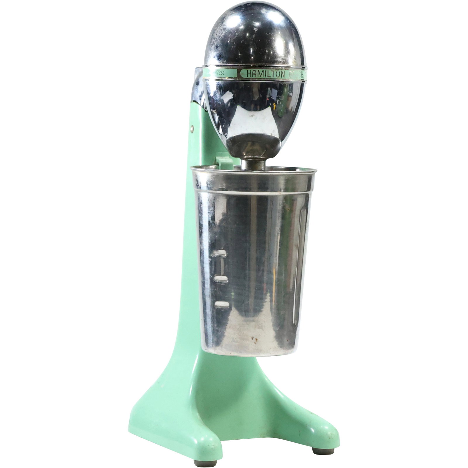 Hamilton Beach Green and Chrome Mixer: Hamilton Beach Green and Chrome Mixer. size: 14.4 x 5