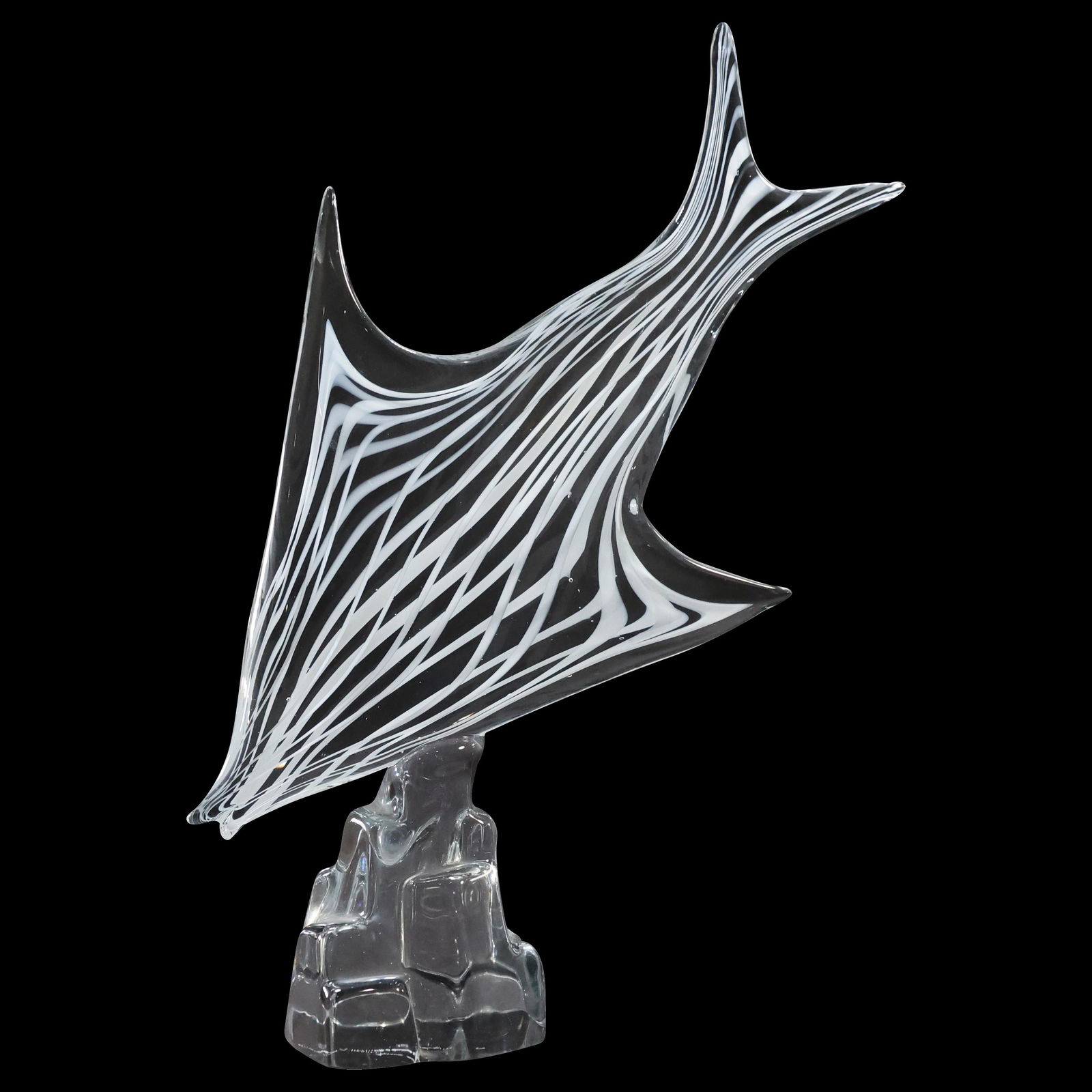 Signed ZANETTI Murano Art Glass Fish Sculpture Internal White Lattice (1 of 14)