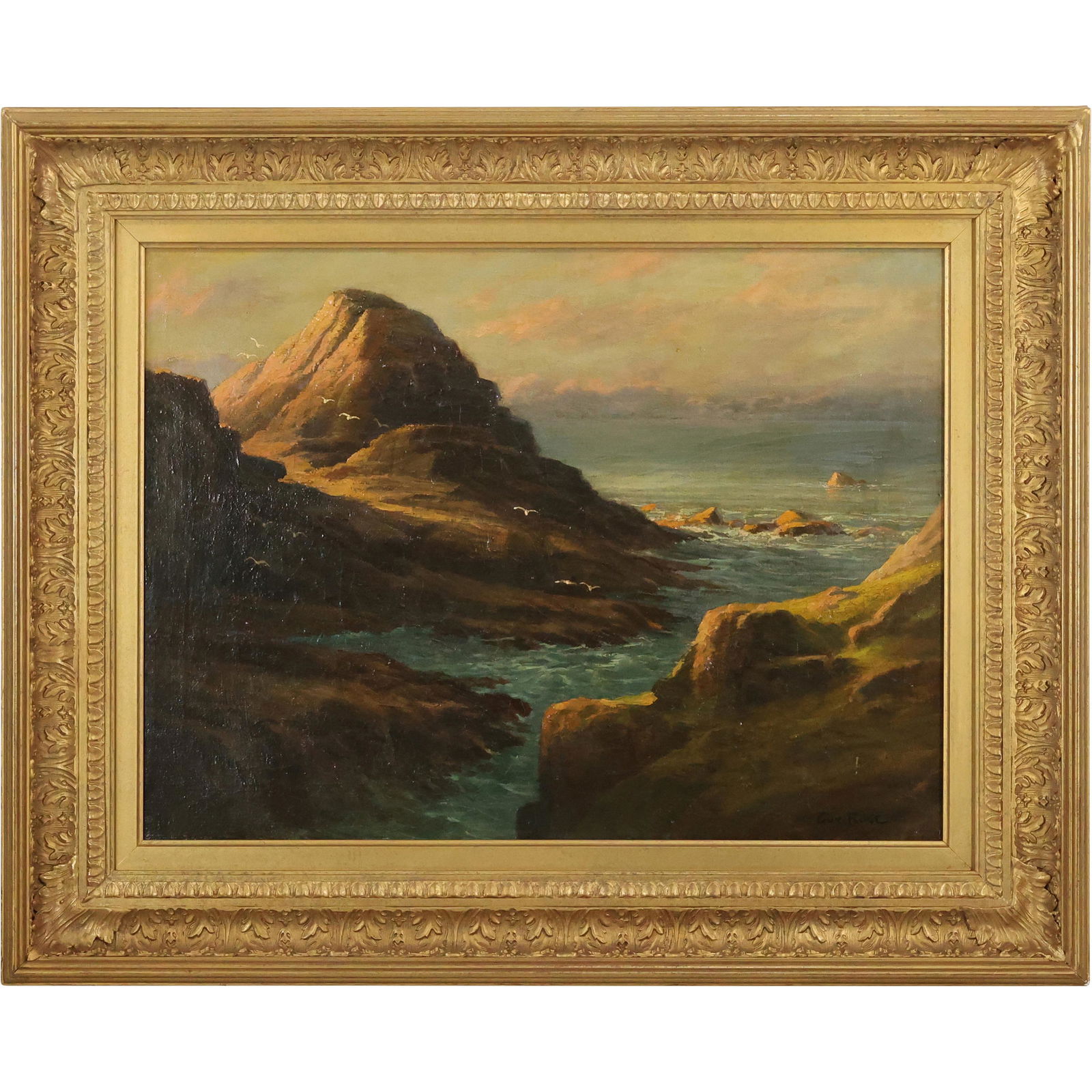 Guy Rose, Antique Oil on Canvas Painting Impressionist California Seascape, Signed, Framed (1 of 13)