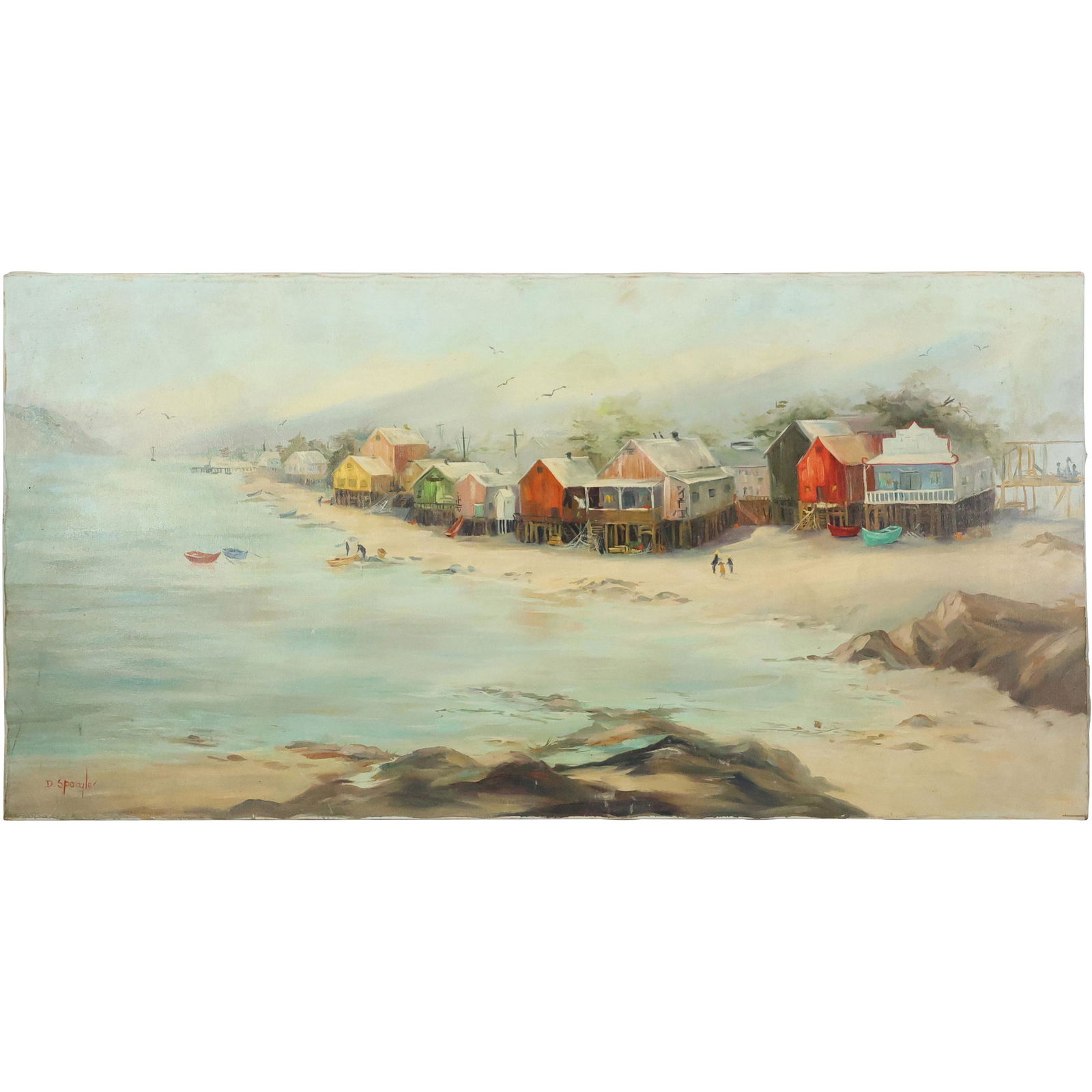 Dorothy Spangler, b. 1928, California Artist; Oil on Canvas Coastal Monterey California (1 of 20)