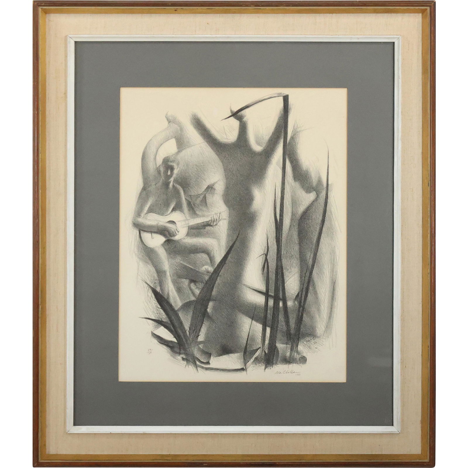 John McClellan 1961, Lithograph "Patterns of Spain" #32/34, Label on Verso, Framed (1 of 17)