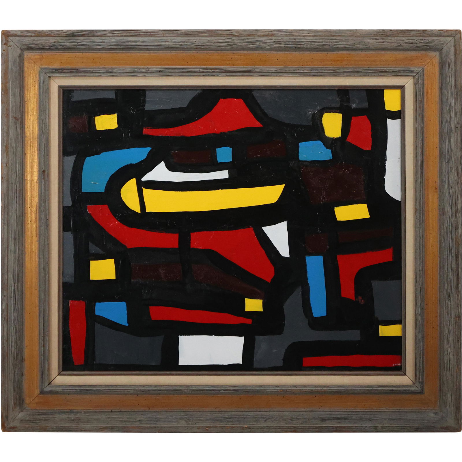 Thomas Pulgini, American, Oil on canvas Painting Colorful ABSTRACT Shapes (1 of 13)