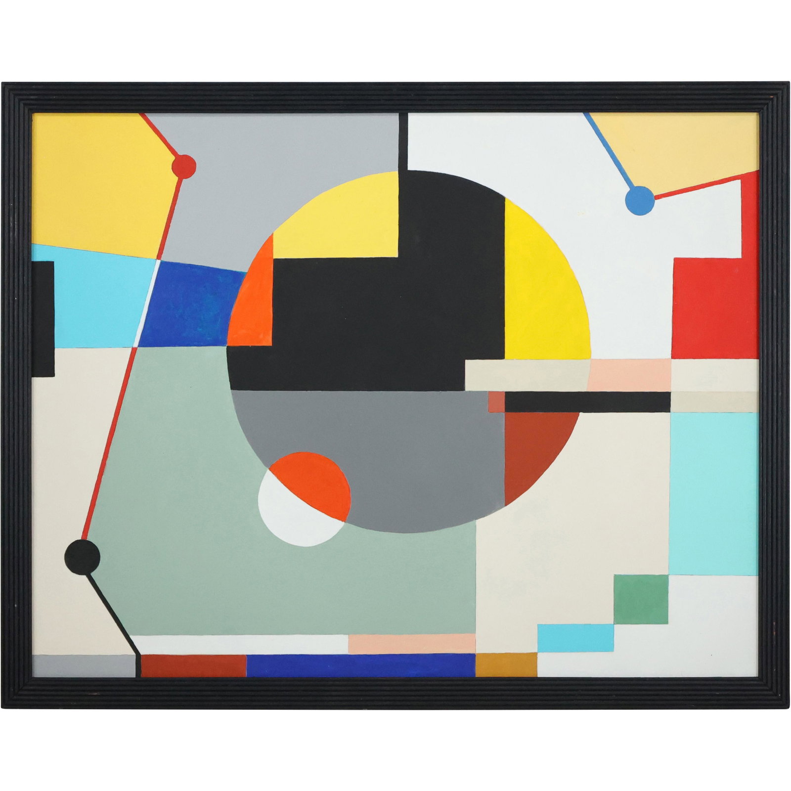 Steven Jennis, American, Oil on Board Painting Colorful Geometric Abstract, Signed, Framed: Steven Jennis, American, Oil on Board Painting Colorful Geometric Abstract, Signed, Framed. Well Listed Artist. Provenance: Acquired directly from the artist. size: 22 x 28, 23.75 x 30 outside frame. 