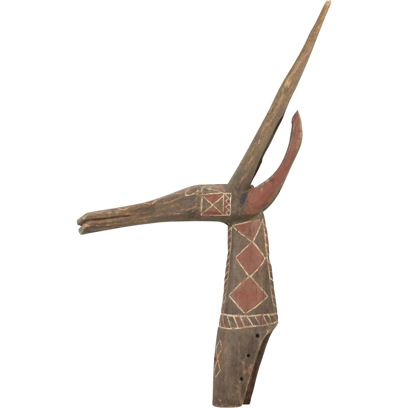Vintage Carved African Wooden Antelope Figurative Ceremonial Head Mount (1 of 19)