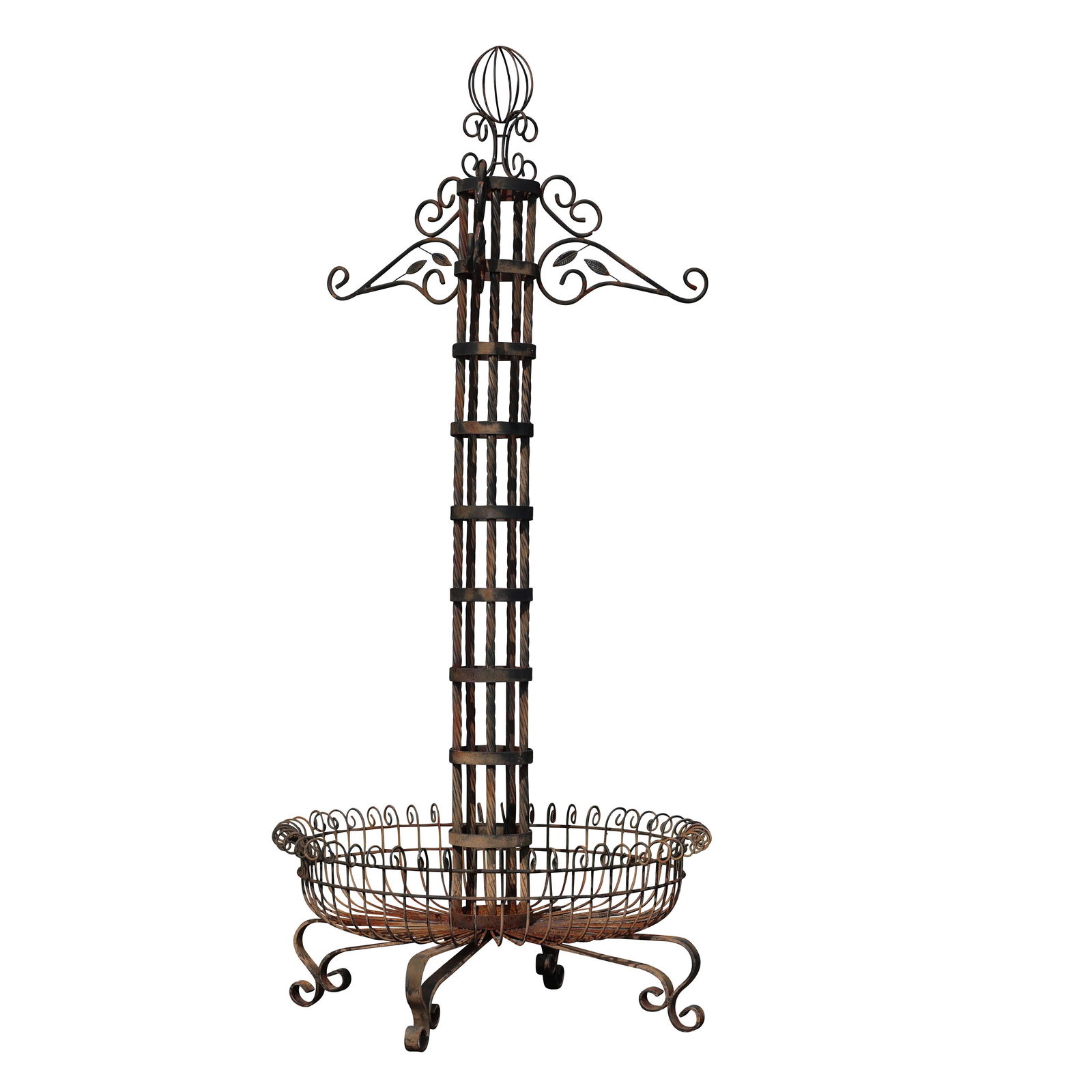 Outstanding Vintage Iron Metal Tall Garden Plant Holder Stand 6 ft. tall (1 of 15)