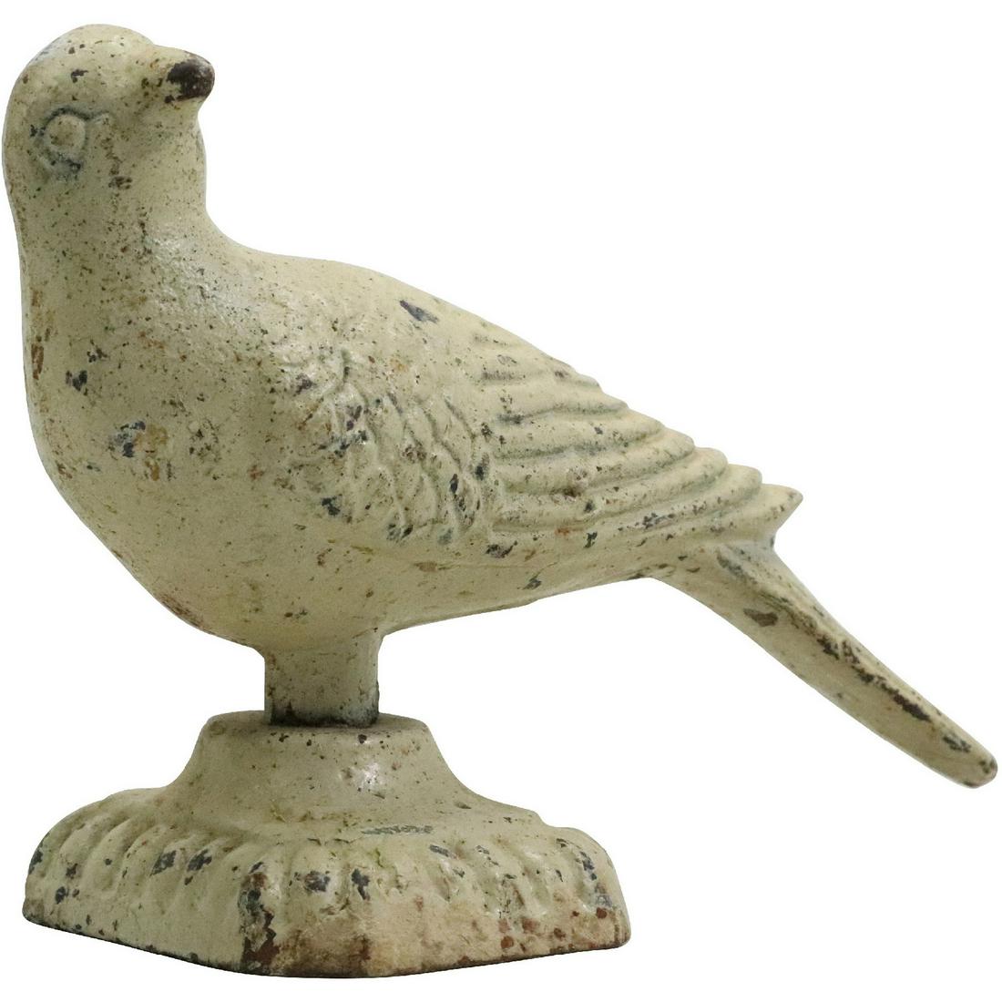 Antique Cast Iron BIRD Figure Doorstop in Original White Paint Finish: Antique Cast Iron BIRD Figure Doorstop in Original White Paint Finish. size: 5h 6.5w