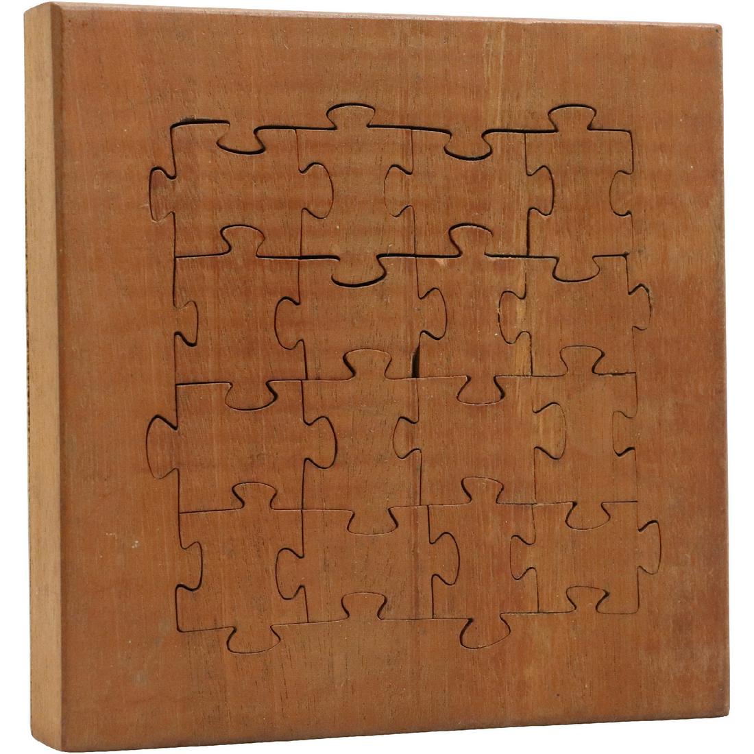 Danish Modern "Block Puzzle" in Teak Wood: Danish Modern "Block Puzzle" in Teak Wood size: 1 in. thick, 6 in. x 6 in.
