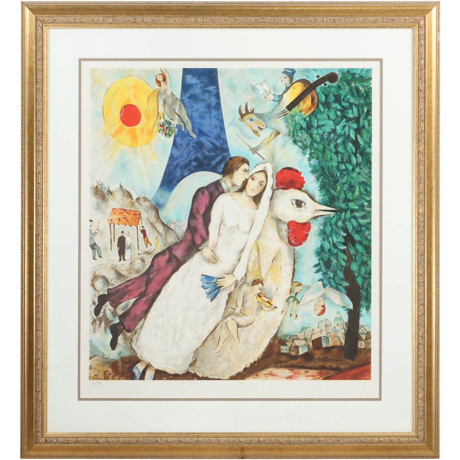 Marc Chagall Lithograph #60/750; Impressed Signature, The