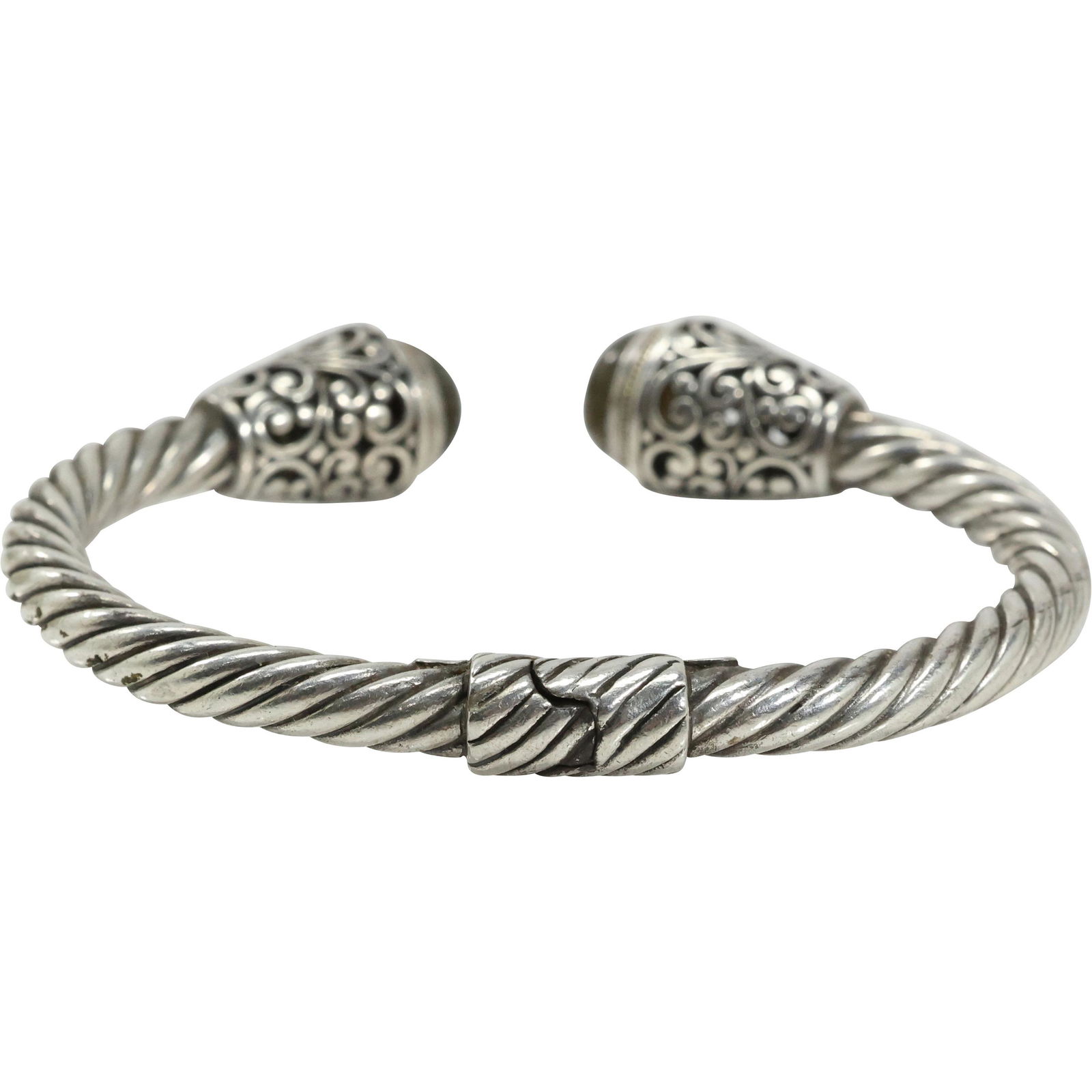 .925 Sterling Silver & 17K Gold Cuff Bracelet with Labradorite (1 of 11)