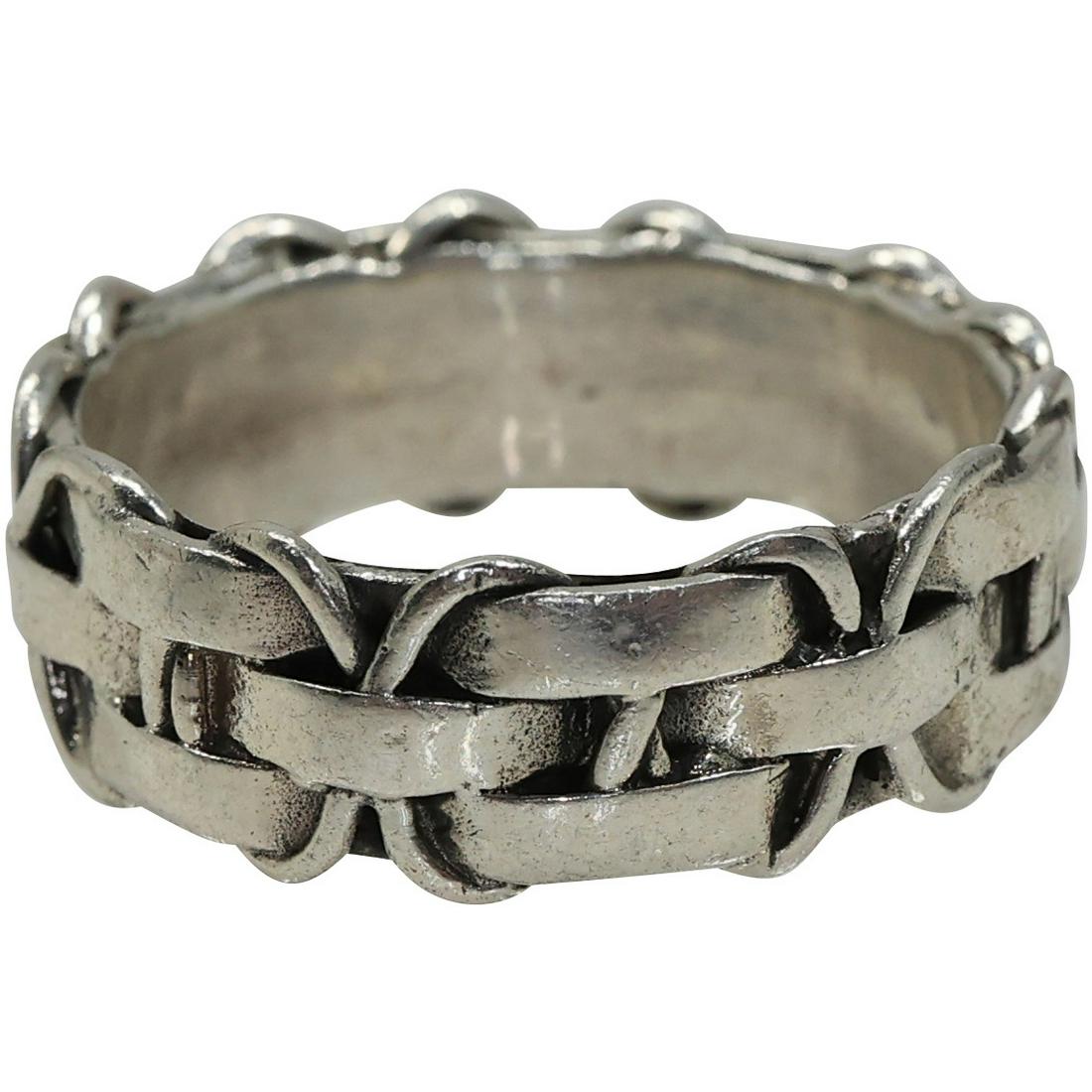 .925 Sterling Silver Basket Weave Ring Size 12.5 (1 of 12)