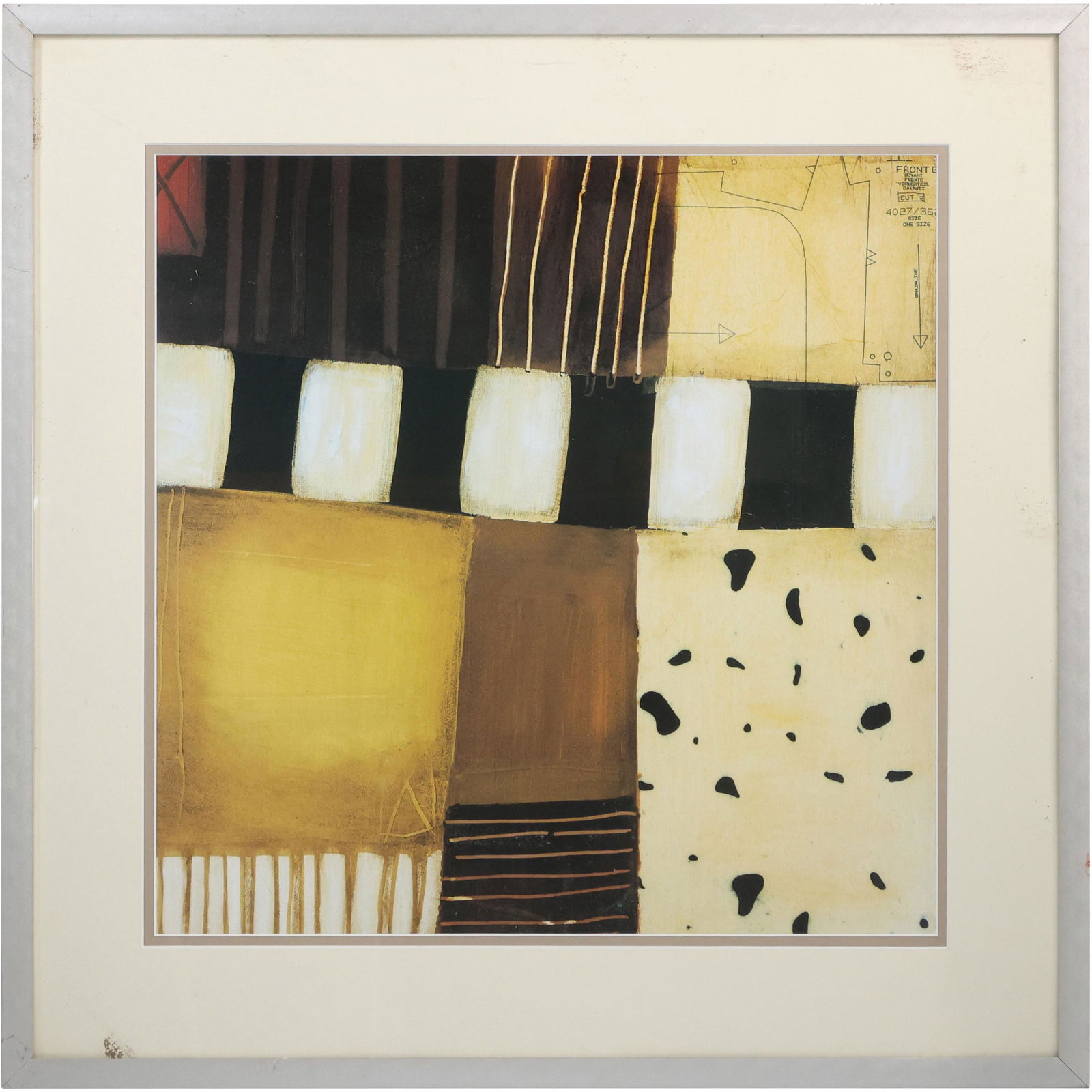 Modern Design Abstract Mixed Media "Patterns", Framed (1 of 12)