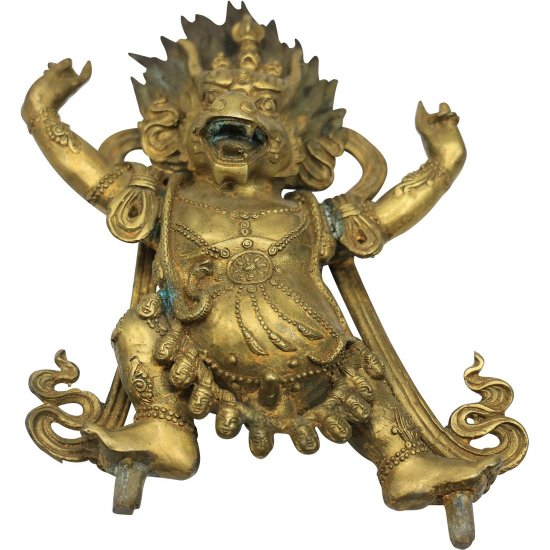 Unusual Bronze Lion Buddha God Figure Sculpture (1 of 15)