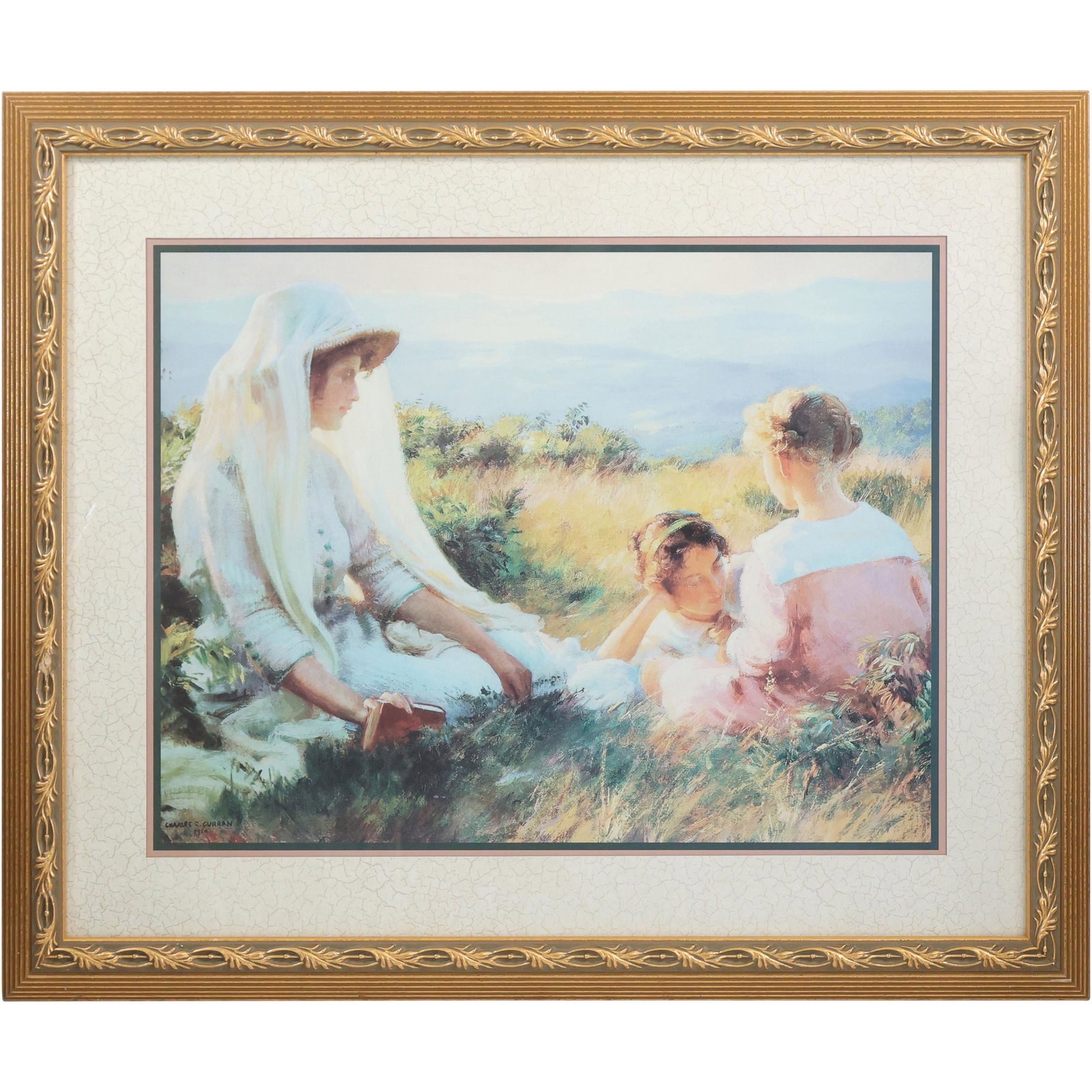 Charles C Curran, Print, Framed, Women in Field in Conversation (1 of 12)