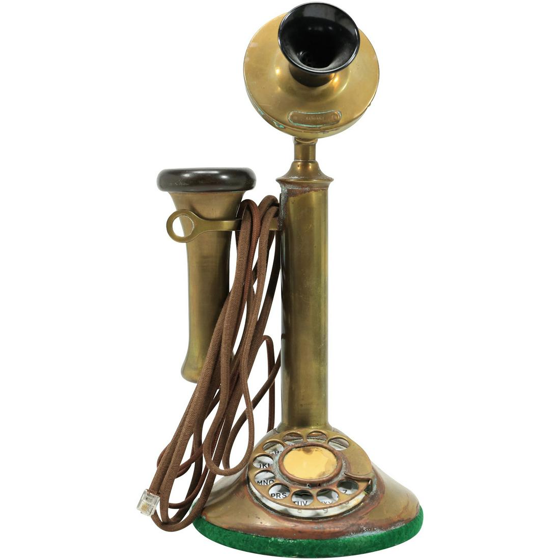 Antique Brass Rotary Dial Stick Phone (1 of 18)