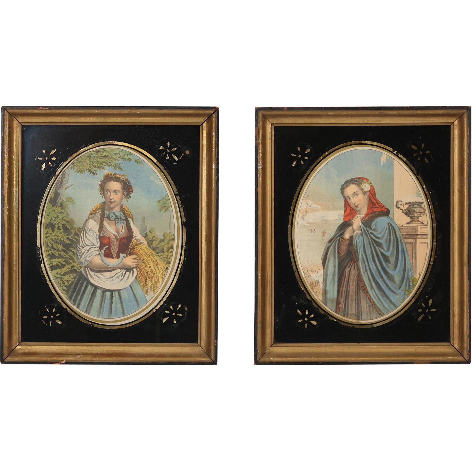 [2] Framed Antique Victorian Chromolithographs of Women (1 of 17)