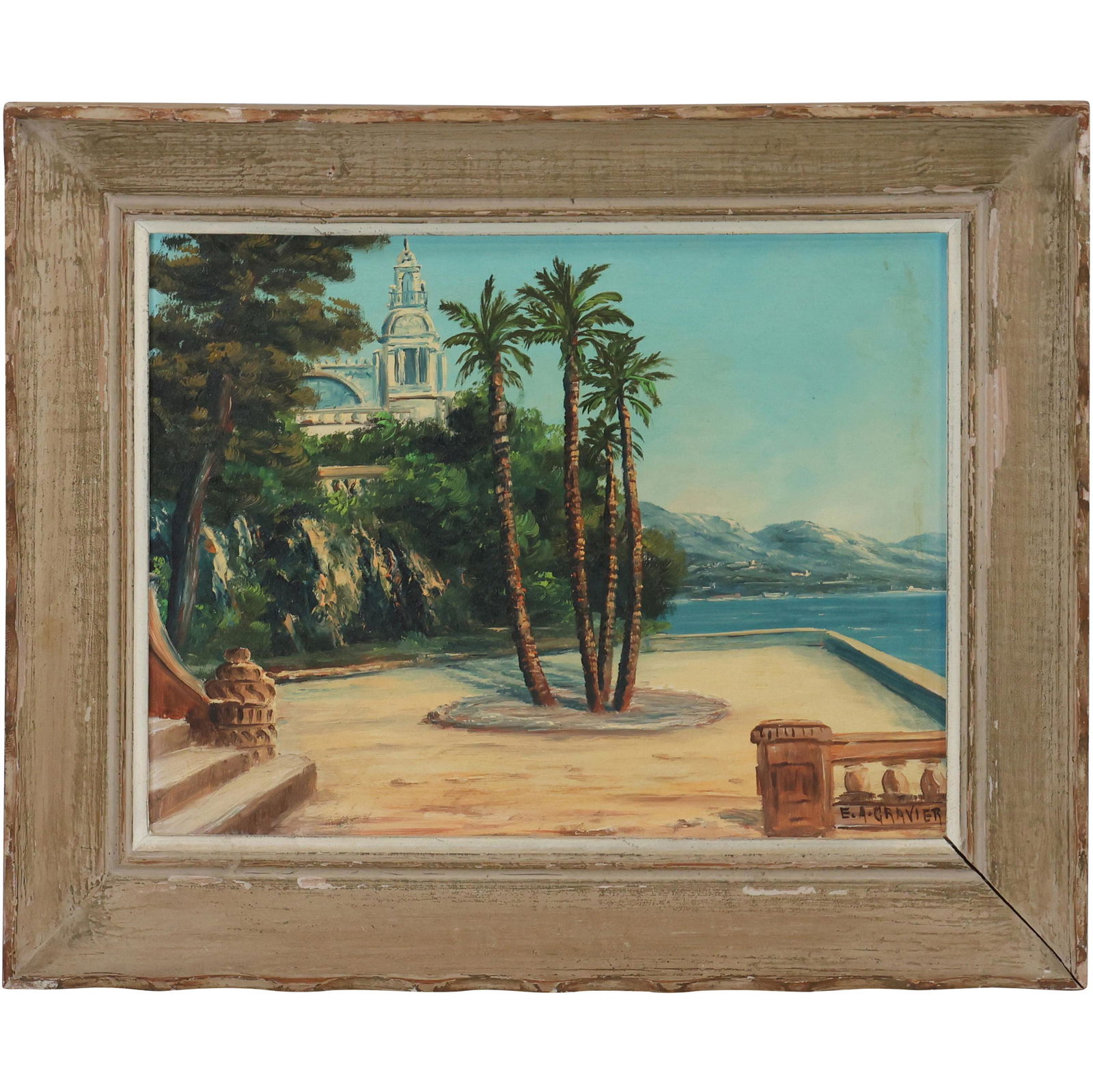 Signed E A Gravier, Vintage Bermuda Landscape Oil on Board Painting, Framed (1 of 12)