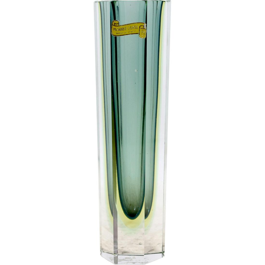 Murano Italian Glass Tall Slender Vase with Original Label (1 of 20)