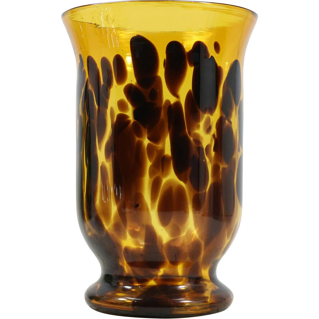Large Amber Glass Vase With Brown Accent Spots (1 of 20)