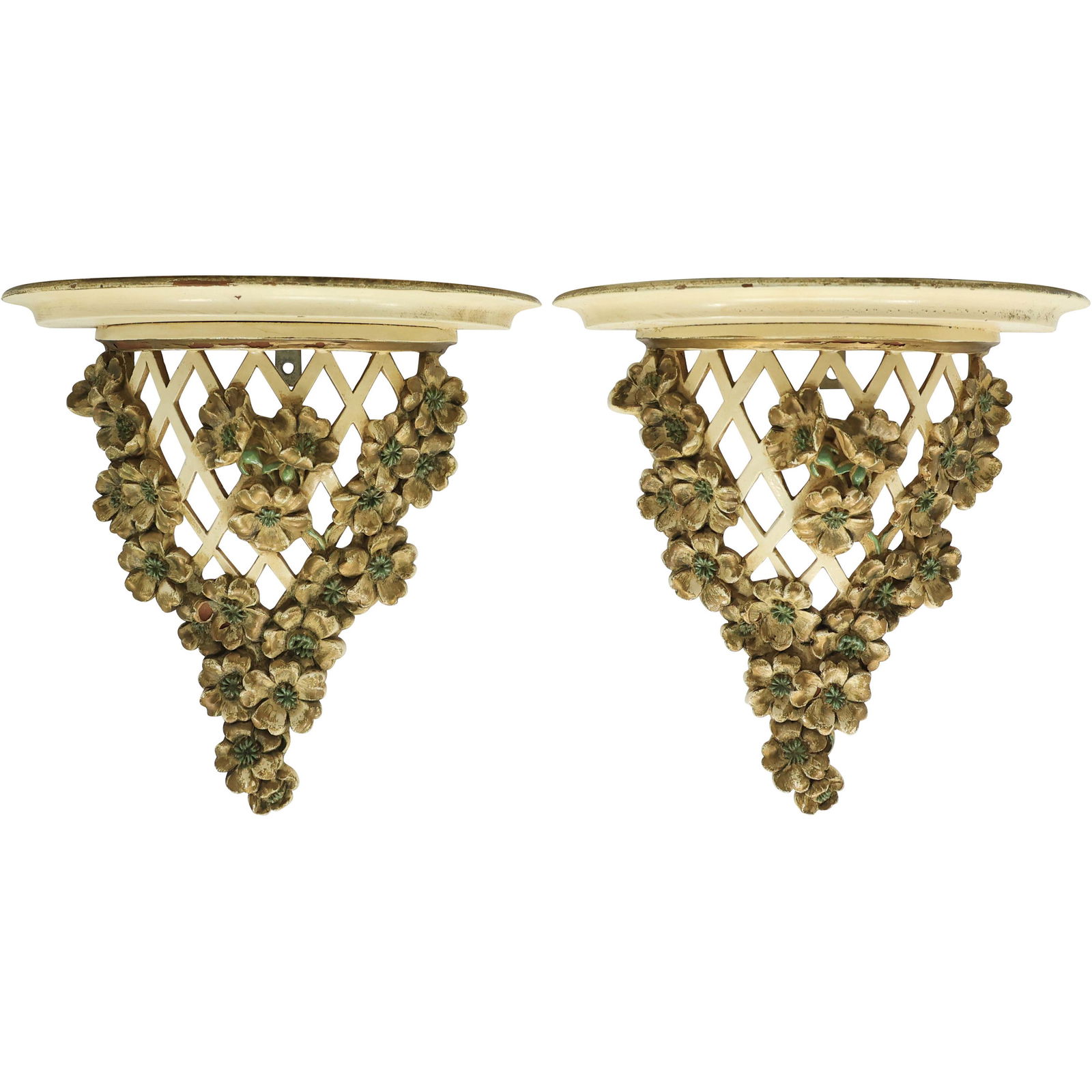 [2] Vintage Syroco Wood Fancy Bracket Shelves in Original Patina (1 of 18)