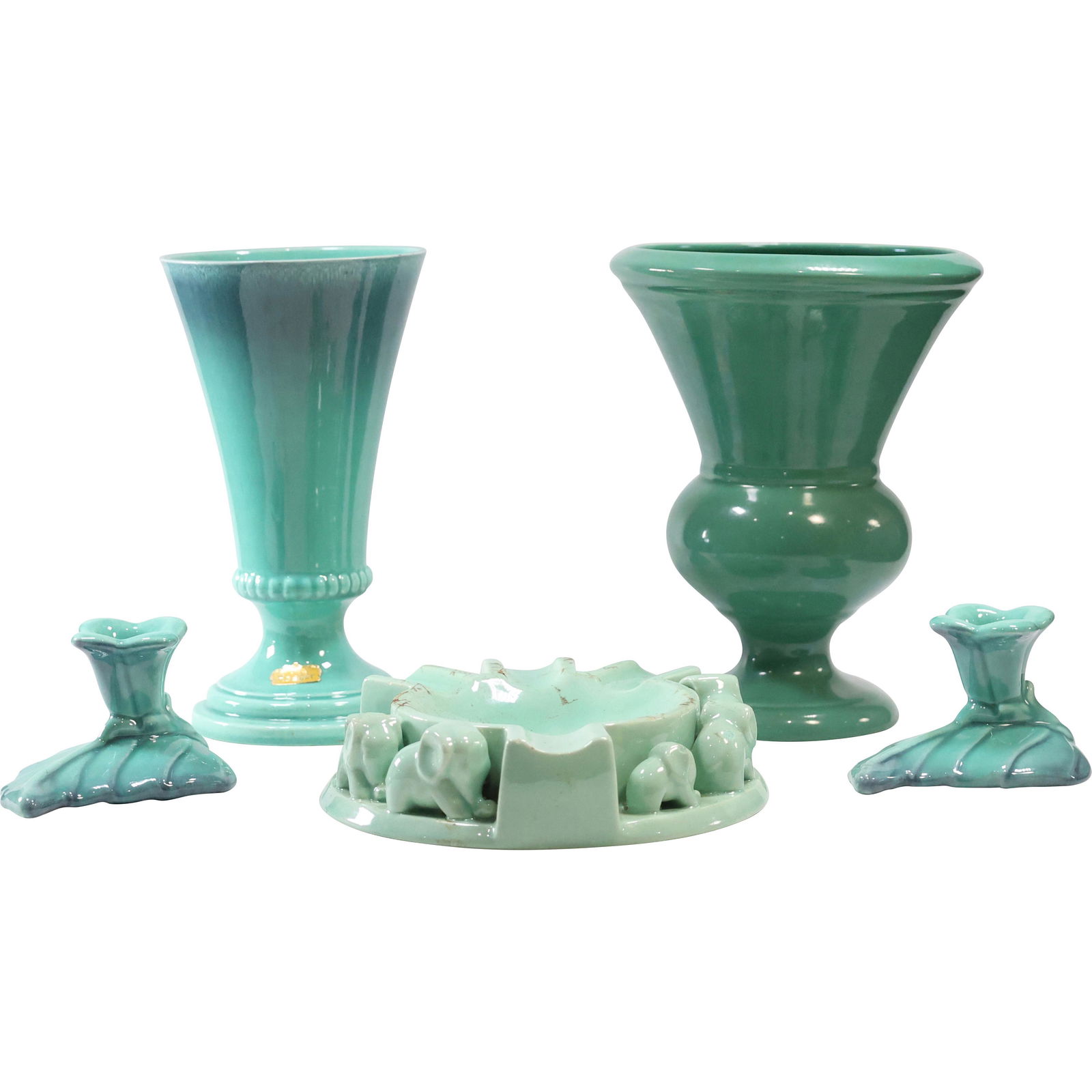 Royal Haeger [5] Assorted Green Glaze Ceramic Pieces (1 of 18)
