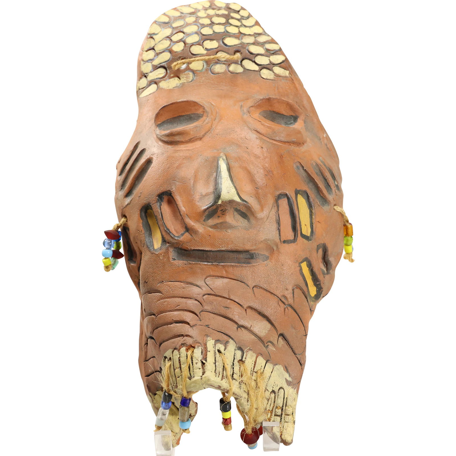 Unusual Red Ware Pottery Ceremonial Mask (1 of 18)