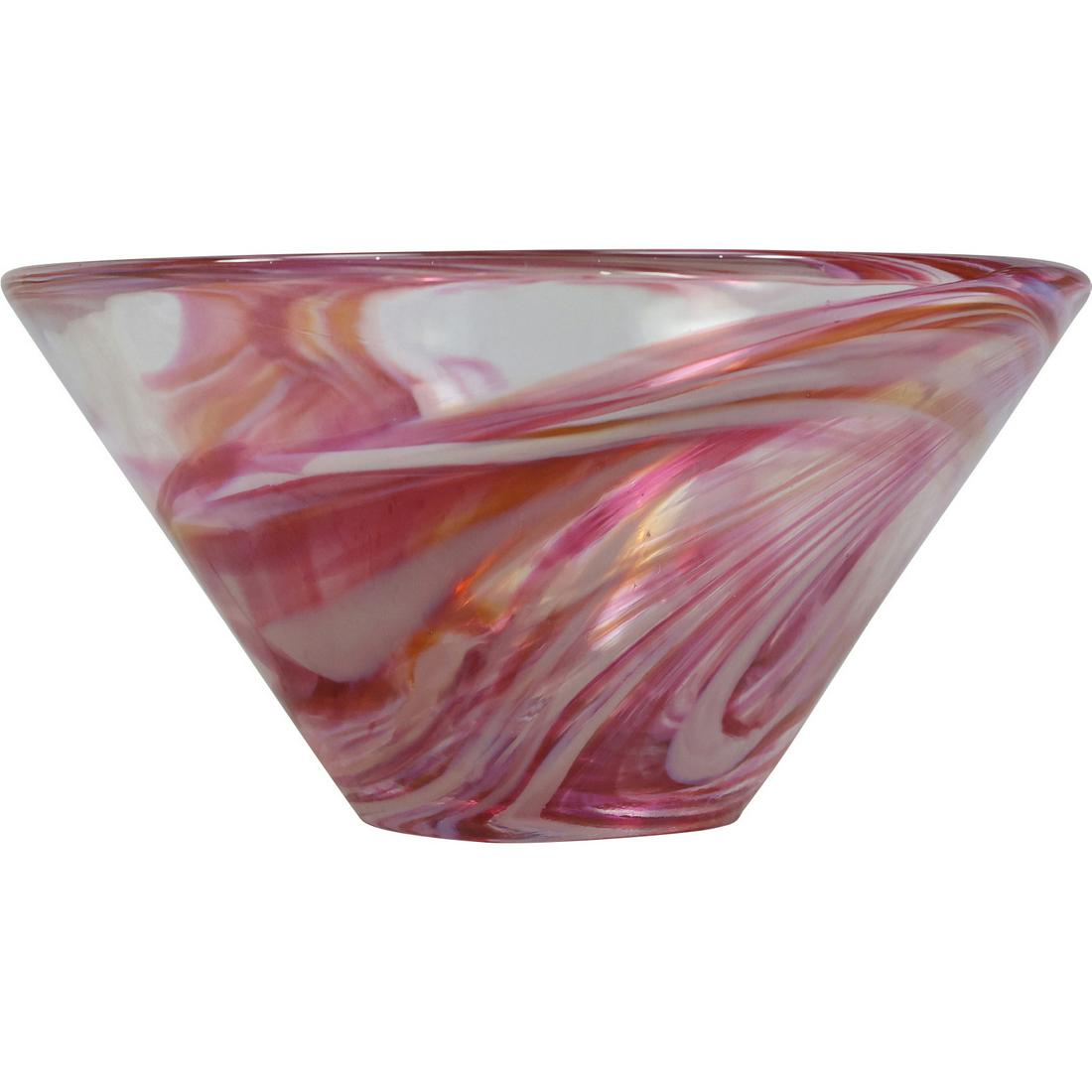 Mid-Century Modern Pink Abstract Swirl Glass Bowl (1 of 19)