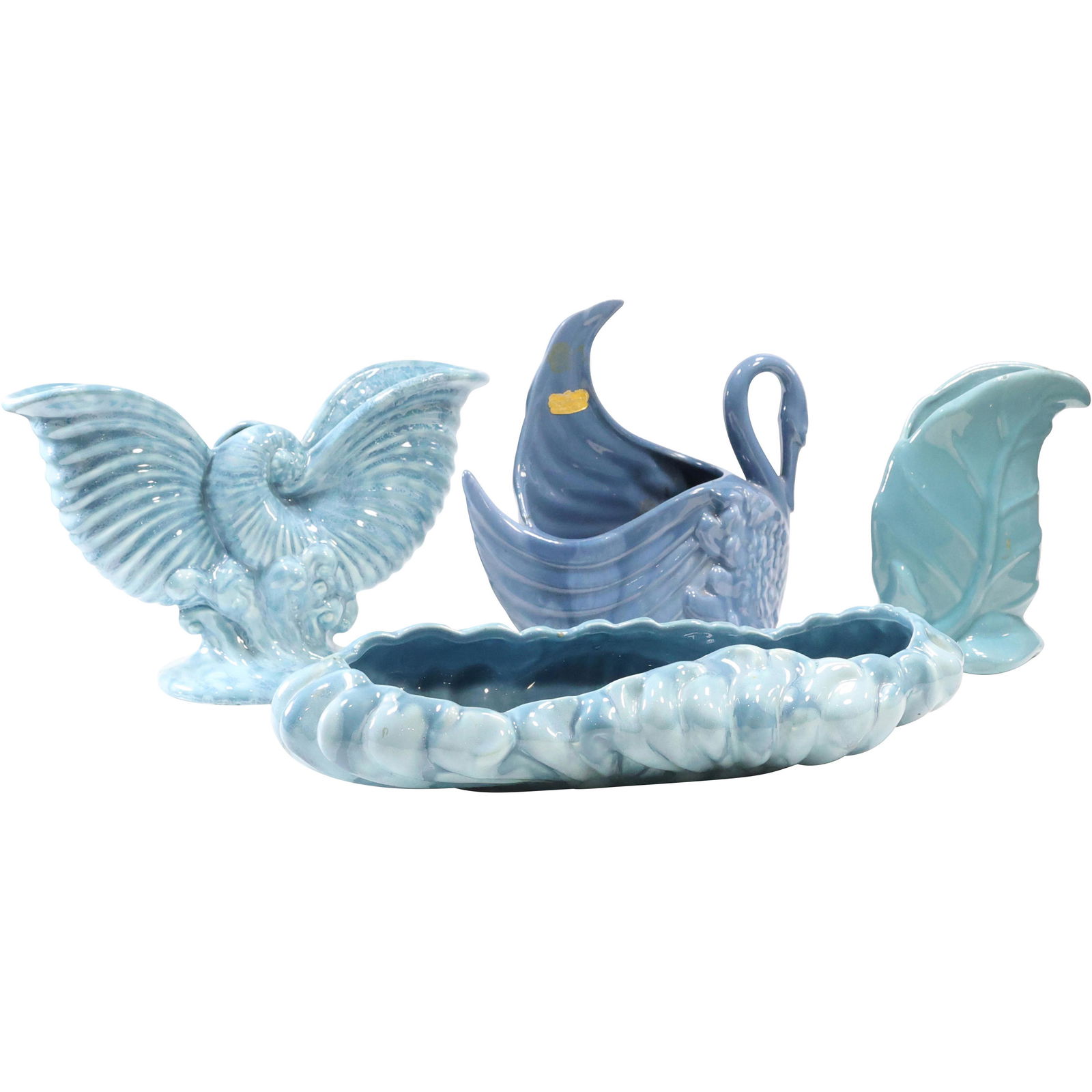 [4] Assorted Royal Haeger Blue Glazed Ceramic Vases and Bowl (1 of 20)