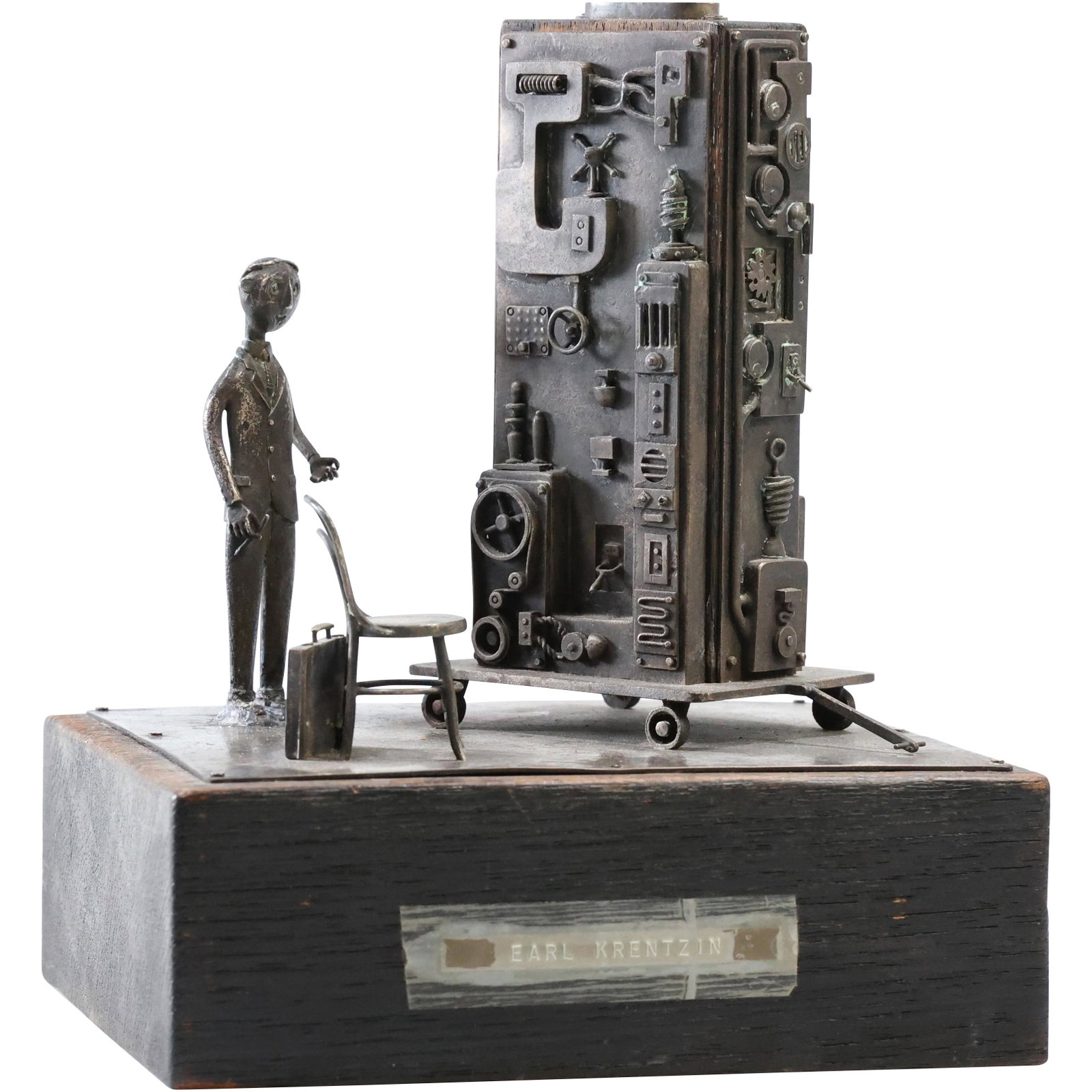 Earl Krentzin, American, Mid-Century Modern Brutalist Sculpture: Earl Krentzin, American, Mid-Century Modern Brutalist Sculpture. size: 8 x 6.5 x 5.25. ASKart:Earl Krentzin (Born 1929) is active/lives in Michigan. Earl Krentzin is known for Sculpture