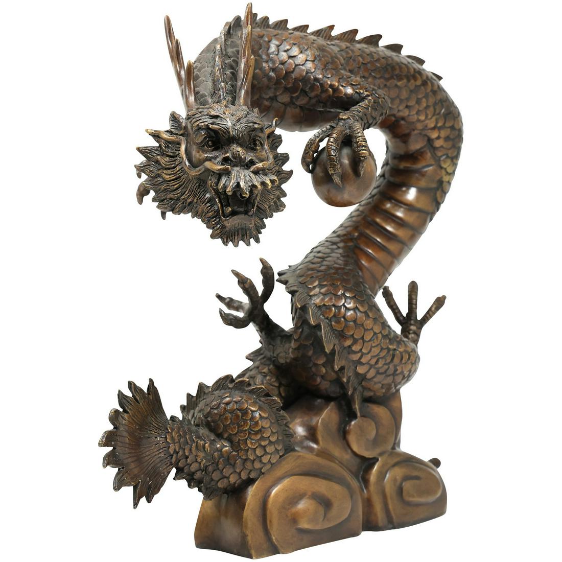 Fine Quality Bronze Chinese Dragon Figurative Fountain - Original Patina (1 of 17)