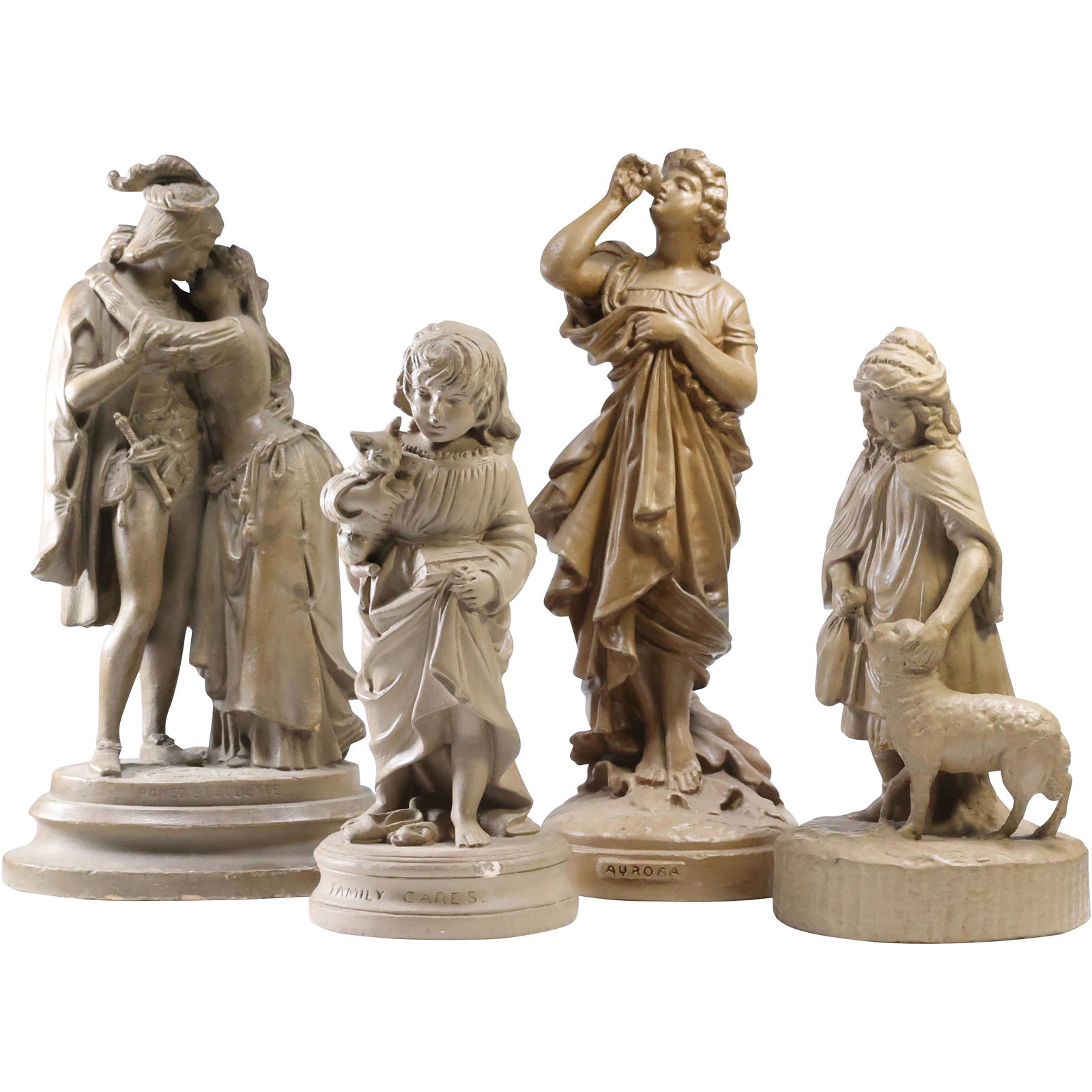 [4] Assorted 19th C. Antique Statuary Figures in Hard Plaster Composition (1 of 20)