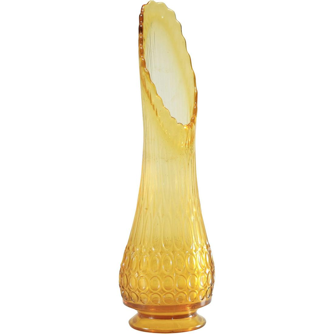 Mid-Century Modern Amber Tall Glass Vase 17.5 inches height (1 of 11)