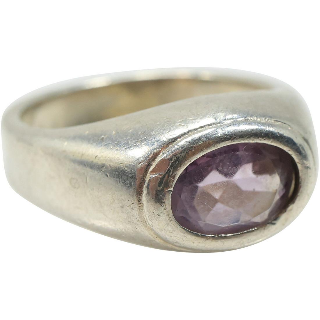 .925 Sterling Silver with Purple Amethyst Ring Size 8.5 (1 of 14)