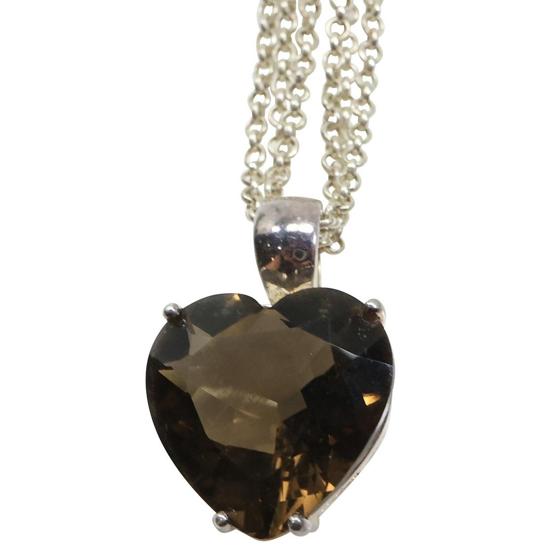 .925 Sterling Silver Signal C A Canada 18 in. 3-Strand Toggle Heart Pendant Necklace (1 of 15)