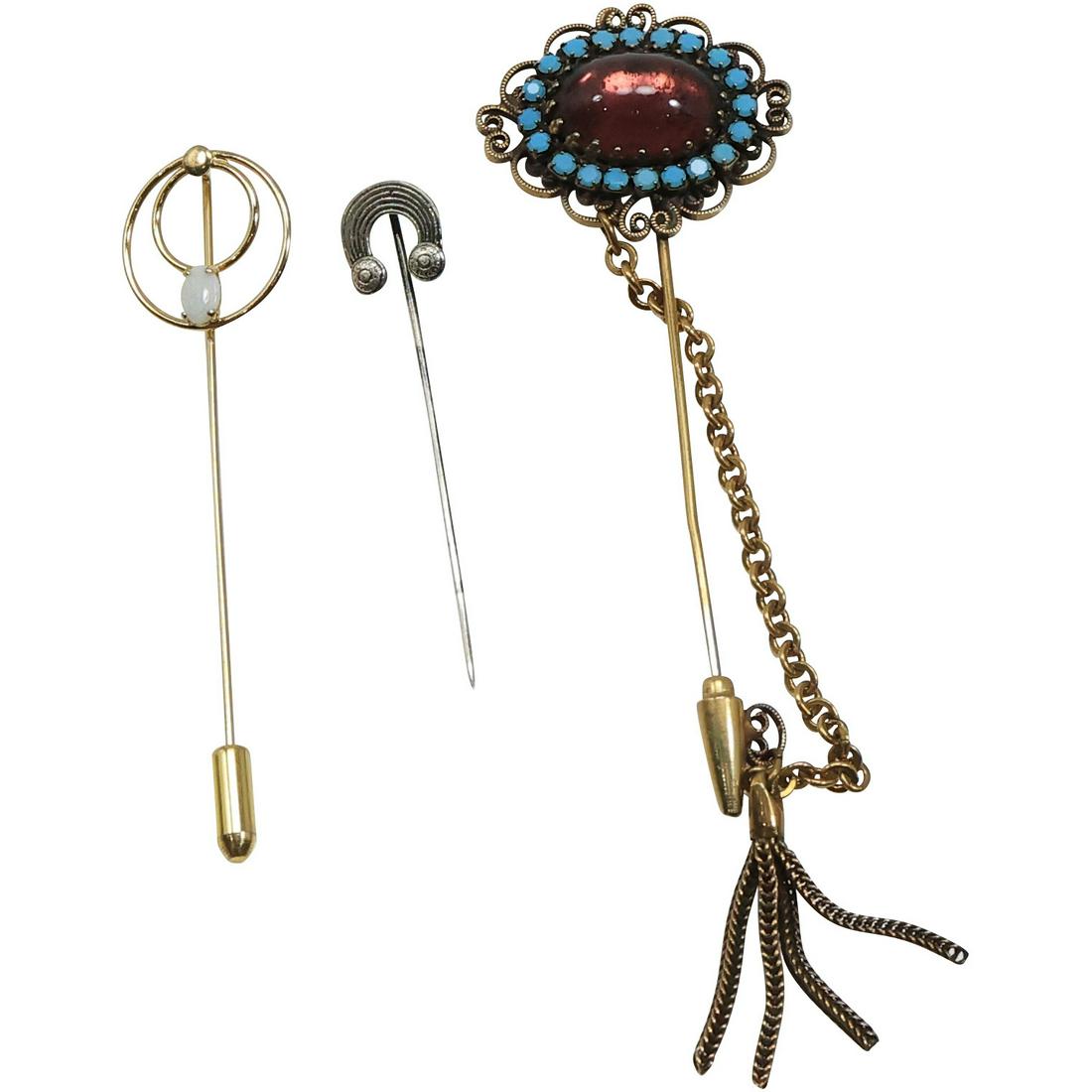 Hobe Stick Pin; GF Opal Stick Pin; Sterling Silver Rainbow Stick Pin (1 of 18)