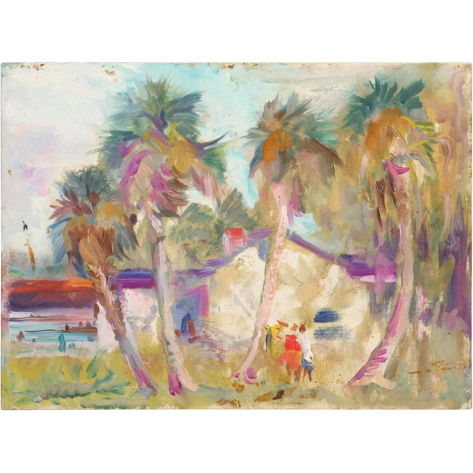 Douglas Stewart Allen (1923 - 2021) Haiti; Tropical Landscape Oil Painting on board. (1 of 13)