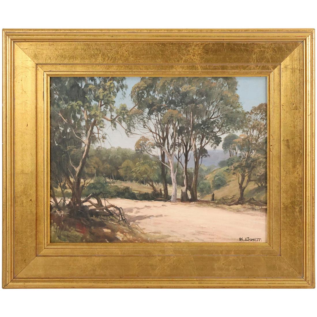 Harry Emmett, Fabulous Oil on Board Painting Landscape in Kanimbla Valley, Label on Verso (1 of 13)