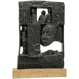 William Meyerowitz 1969, Signed MODERNISM SCULPTURE in Hard Composition: William Meyerowitz 1969, Signed MODERNISM SCULPTURE in Hard Composition. Original Patina. size: 11.5h 7.75w