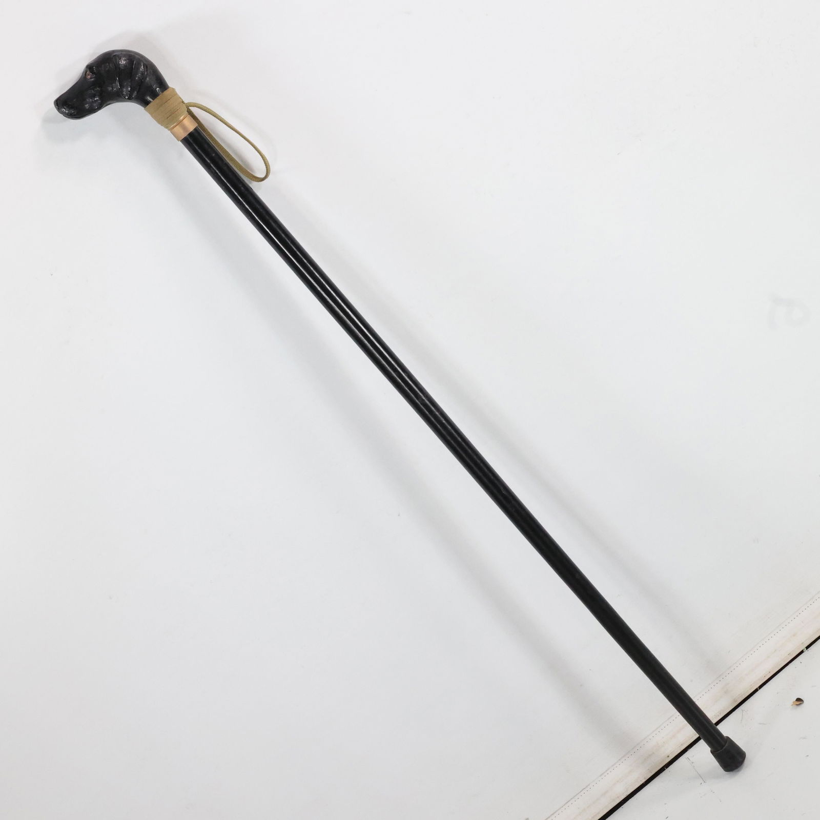 Carved Wood DOG HEAD Top Handle Walking Cane (1 of 6)