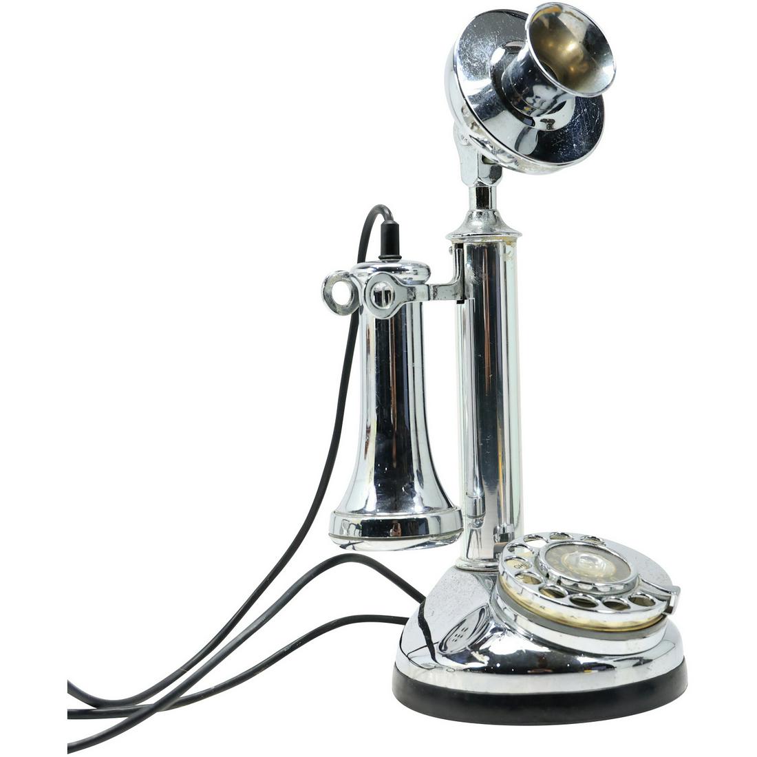 Antique Chrome Stick Phone with Rotary Dial (1 of 16)